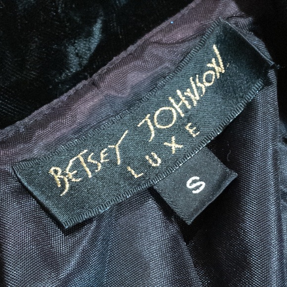 💋 Betsey Johnson Luxe Black Crushed Velvet Blazer Vintage 90’s 🖤 - Picture 2 of 10